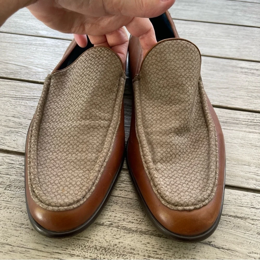 Coach Elijah Vintage P910 Monogram Slip On Dress Loafers Mens Size 13D